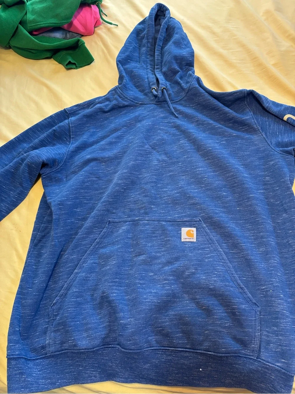 Carhartt Blue Marled Hooded Pullover Sweatshirt